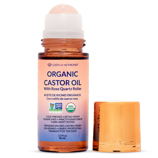 Organic Golden Castor Oil Roll-On With Rose Quartz